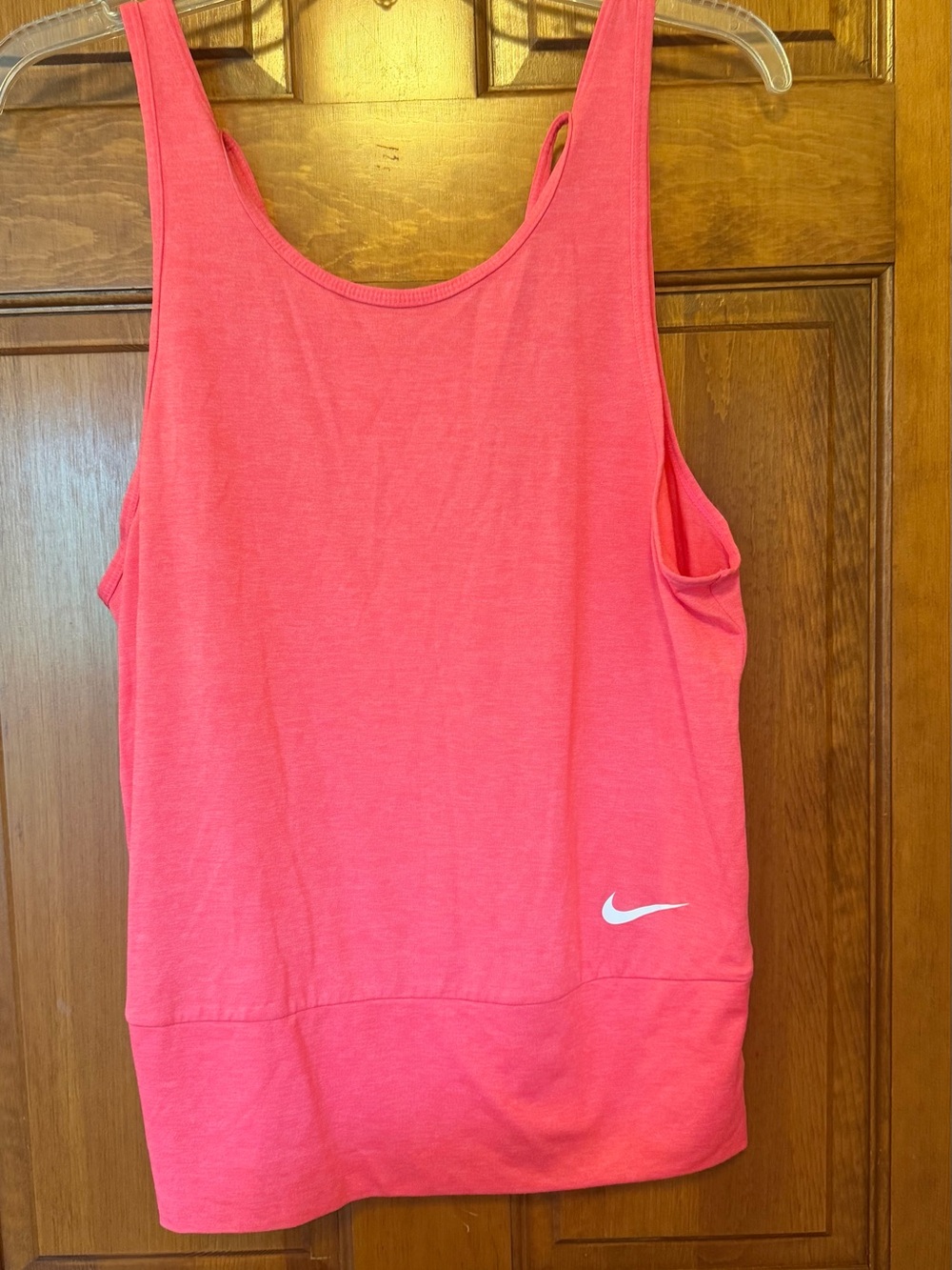 Nike Coral Pink Performance Tank Top with White Swoosh